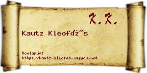 Kautz Kleofás névjegykártya